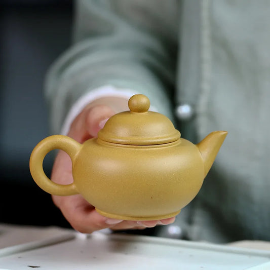 Handmade Kung-Fu Teaware, Yixing Clay Horizontal Pot, Zisha Teapot, Purple Clay Drinkware for Puer Green and Black