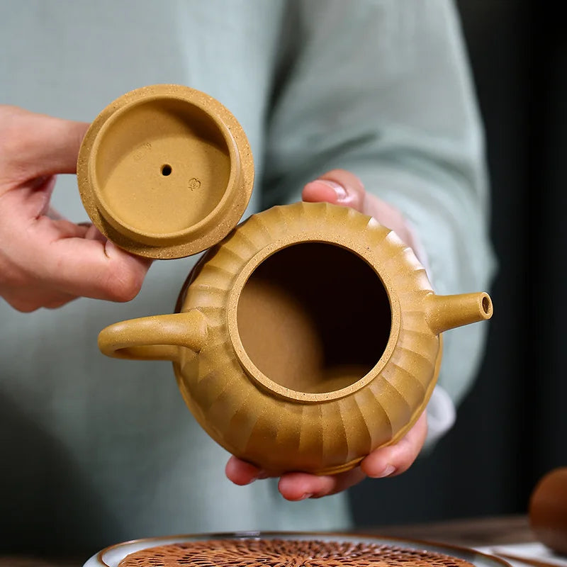Handmade Kung-Fu Teaware of Purple Clay, Drinkware, Mud Bell, Sunflower Pot, Zisha Teapot, Kung-Fu Teaware, Purple Clay