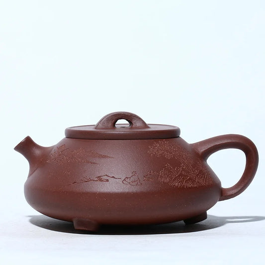 Handmade Kung-Fu Teaware of Purple Clay, Kung-Fu Teapot, Kung-Fu Teaware, Three-legged Stone Scoop