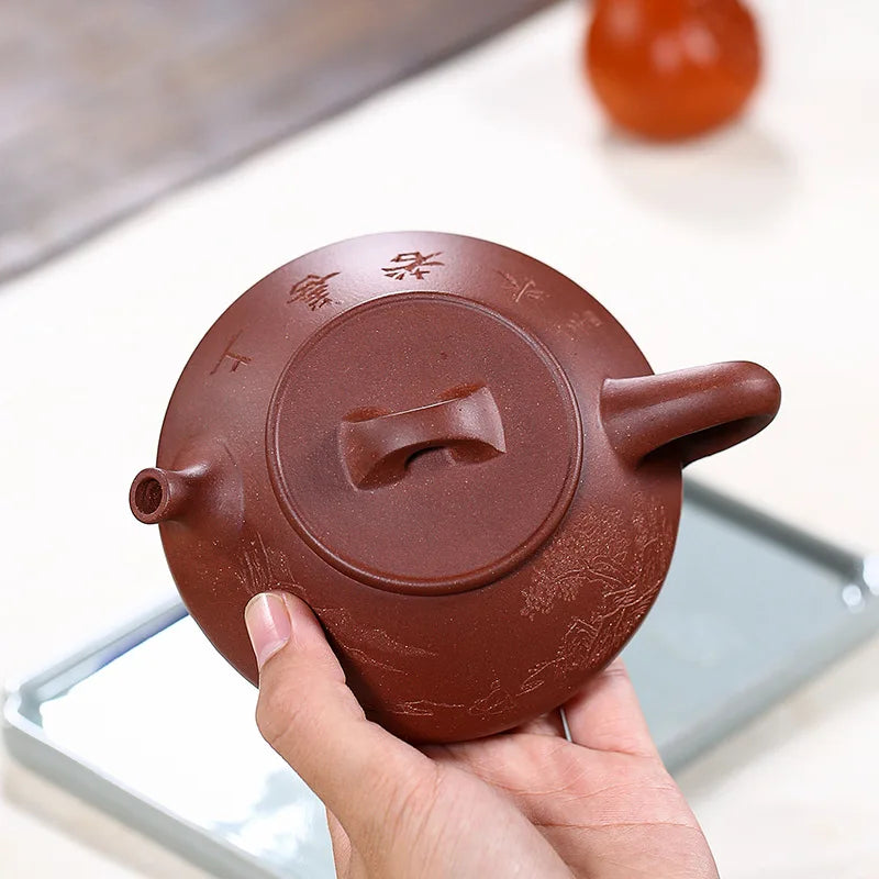 Handmade Kung-Fu Teaware of Purple Clay, Kung-Fu Teapot, Kung-Fu Teaware, Three-legged Stone Scoop
