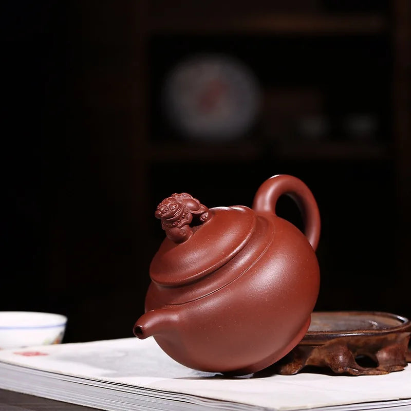 Handmade Kung-Fu Teaware of Purple Clay, Lion Ball, Creative Zisha Teapot, Yixing Handmade Pot, Drinkware for Puer Green