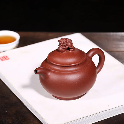 Handmade Kung-Fu Teaware of Purple Clay, Lion Ball, Creative Zisha Teapot, Yixing Handmade Pot, Drinkware for Puer Green