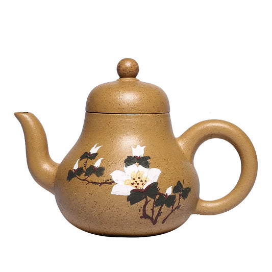 Handmade Kung-Fu Teaware of Purple Clay, Puer Green and Black Clay, Peony Siting Pot, Zisha Teapot, Handmade Pot