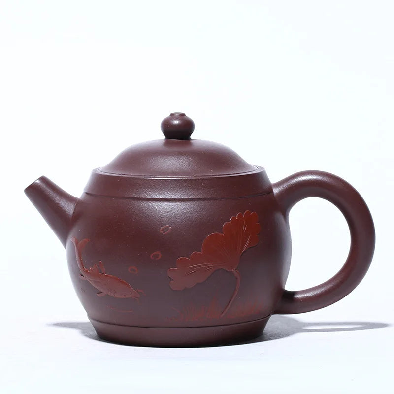 Handmade Kung-Fu Teaware of Raw Ore Purple Clay, Fun Ball Teapot, Zisha Teapot, Yixing Handmade Pot, Purple Clay Drinkware for P