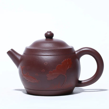 Handmade Kung-Fu Teaware of Raw Ore Purple Clay, Fun Ball Teapot, Zisha Teapot, Yixing Handmade Pot, Purple Clay Drinkware for P