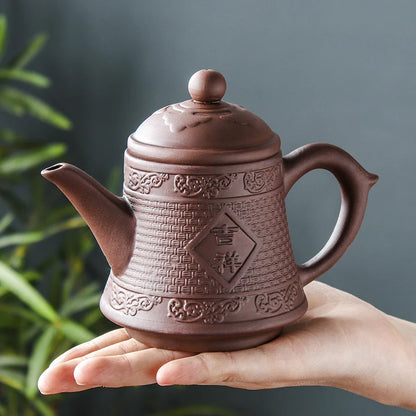 Handmade Kungfu Tea Set, Purple Clay Pot, Red Clay, Large Capacity, Auspicious Pot, Ceramic Household, Large Capacity