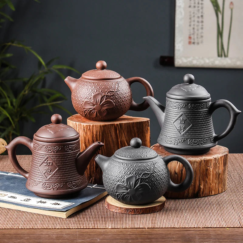 Handmade Kungfu Tea Set, Purple Clay Pot, Red Clay, Large Capacity, Auspicious Pot, Ceramic Household, Large Capacity