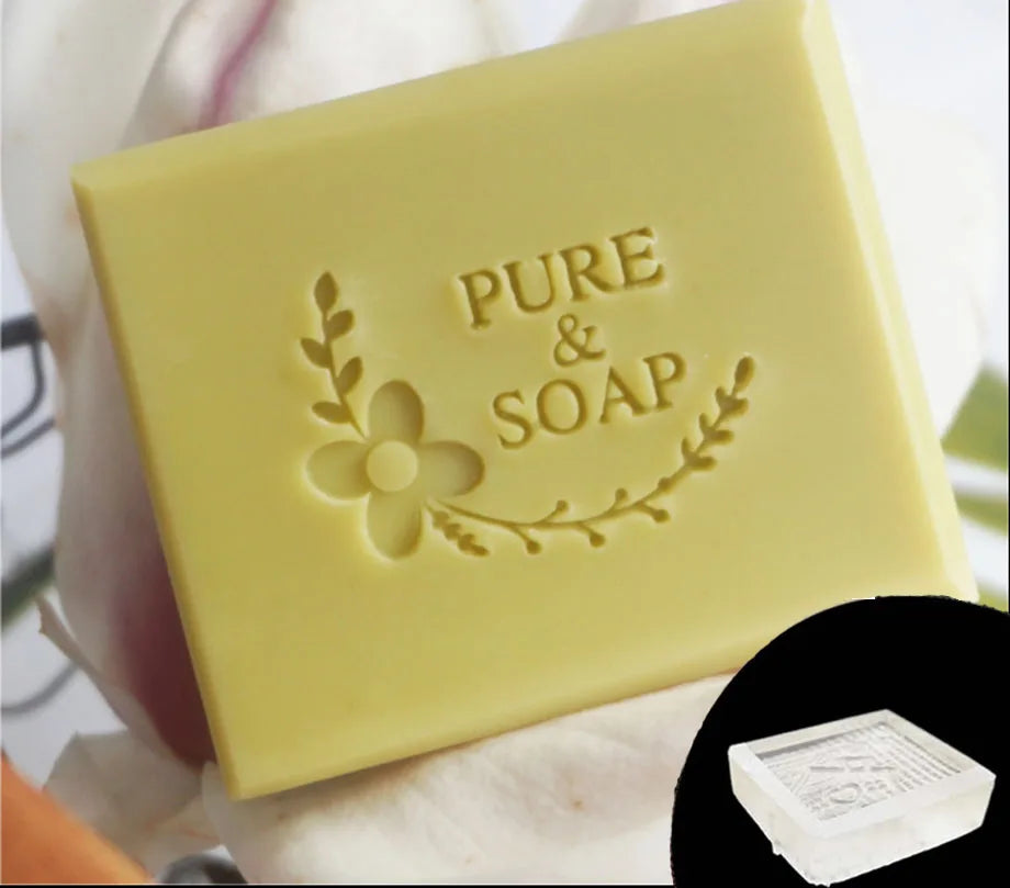 Handmade Letter Beautiful Plants Flower Style Soap Stamp Exquisite Acrylic Handmade Seal Natural For Soap Making Chapters