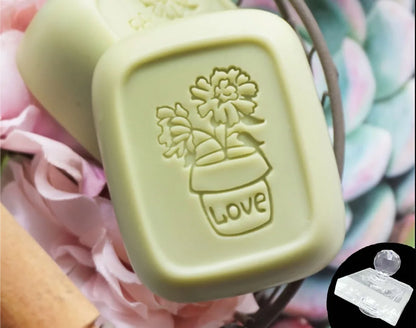 Handmade Letter Beautiful Plants Flower Style Soap Stamp Exquisite Acrylic Handmade Seal Natural For Soap Making Chapters