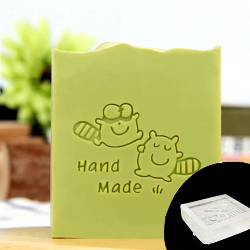 Handmade Letter Pattern Stamp, Home Cleaning Natural Seal with Handle, Acrylic Transparent Soap Stamp, DIY Making Chapters