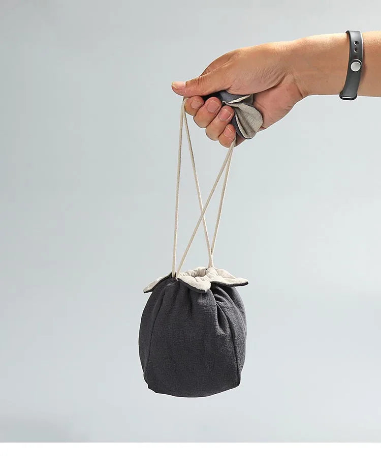 Handmade Linen Portable bag for tea pot cup travel Storage Bag Rope Hand Bag for Quik Cup Teapot Cup Package for Jewelry Toy new