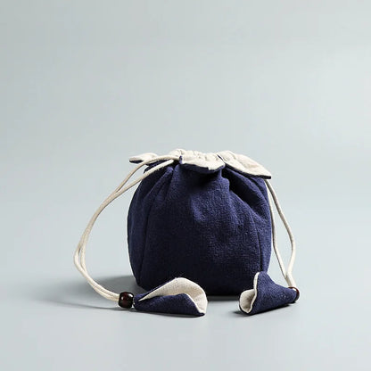 Handmade Linen Portable bag for tea pot cup travel Storage Bag Rope Hand Bag for Quik Cup Teapot Cup Package for Jewelry Toy new