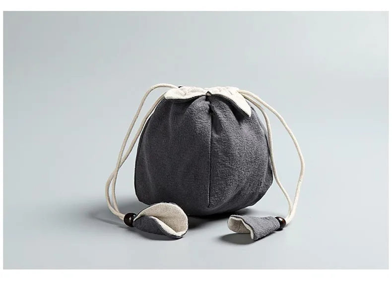 Handmade Linen Portable bag for tea pot cup travel Storage Bag Rope Hand Bag for Quik Cup Teapot Cup Package for Jewelry Toy new