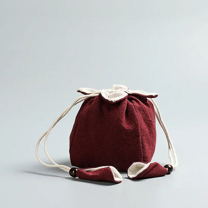 Handmade Linen Portable bag for tea pot cup travel Storage Bag Rope Hand Bag for Quik Cup Teapot Cup Package for Jewelry Toy new