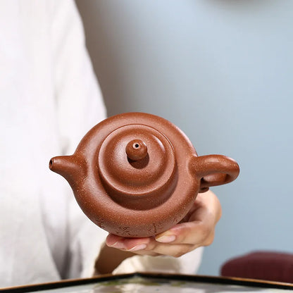 Handmade Lotus Seed Teapot, Dropping Mud Lettering, Zisha Teapot, Yixing Pot, Kung-Fu Teaware, Purple Clay Drinkware for Puer Gr