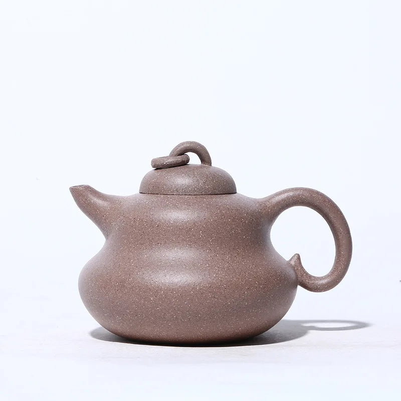 Handmade Mud Gourd Purple Clay Teapot, Handmade Pot, Kung-Fu TeawarePurple Drinkware for Puer Green, Hand-painted Section, Zisha