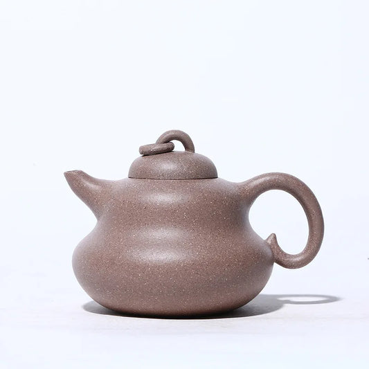 Handmade Mud Gourd Purple Clay Teapot, Handmade Pot, Kung-Fu TeawarePurple Drinkware for Puer Green, Hand-painted Section, Zisha