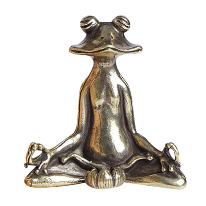 Handmade New Brass Frog Copper Incense Stick Holder with Lotus Leaf Ash Catcher Meditation Home Office Desktop Small Decoration