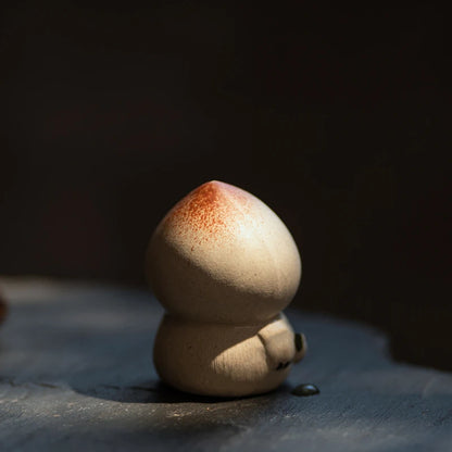 Handmade Ornament True Yixing Zisha White Clay Creative Peach Pattern Statue Mascot Table Decoration House Warming Gift Small