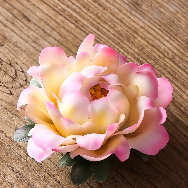 Handmade Peony Flower Ceramic Incense Holder Home Incense Tray Chinese Tea Ceremony Incense Burner Zen Decoration Ornaments