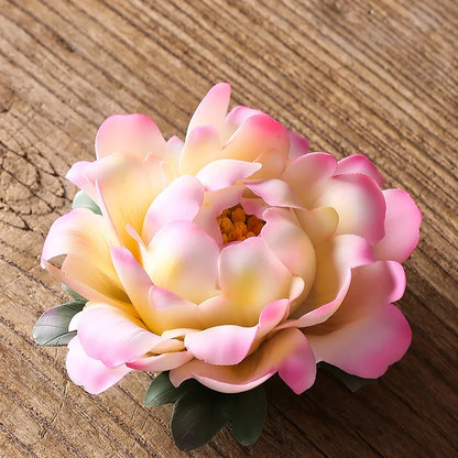 Handmade Peony Flower Ceramic Incense Holder Home Incense Tray Chinese Tea Ceremony Incense Burner Zen Decoration Ornaments
