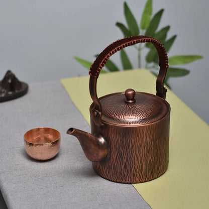 Handmade Portable Tea Set Copper Small Teapot Japanese Water Kettles Vintage Coffee Pot Set Water Jug Metal Kung Fu Tea Table