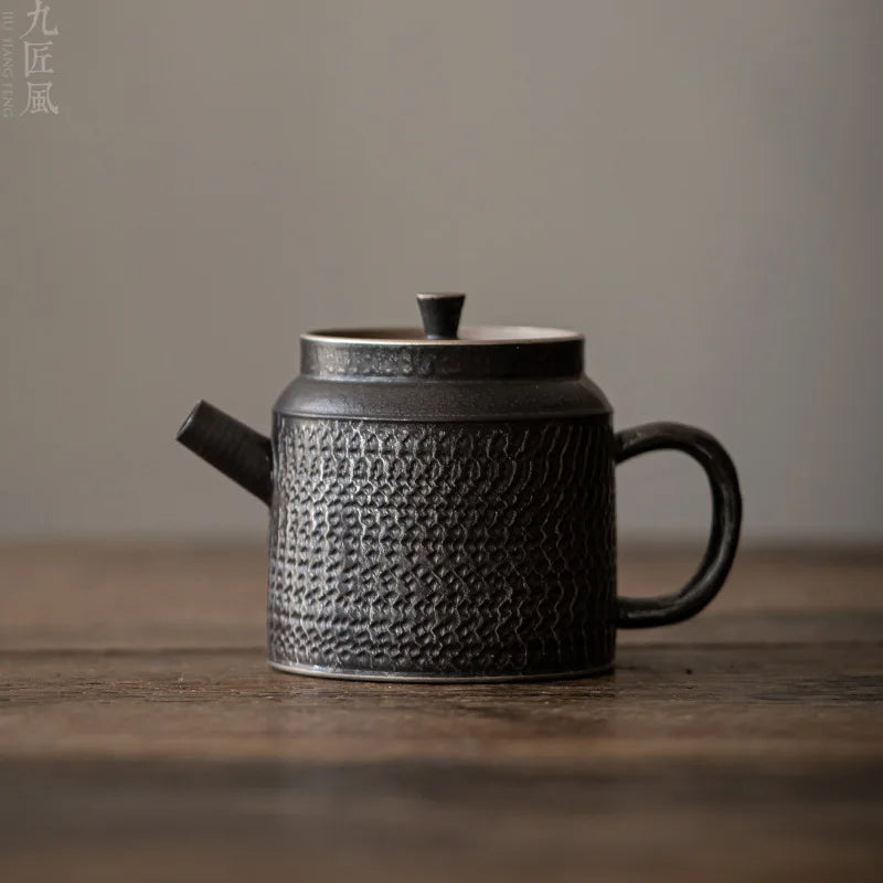 Handmade Pu-Erh Tea Set, Chinese Teapot, Silver, Black Kungfu Tea Set, Single Pot Filter Tea Maker, Travel Tea Set, Household
