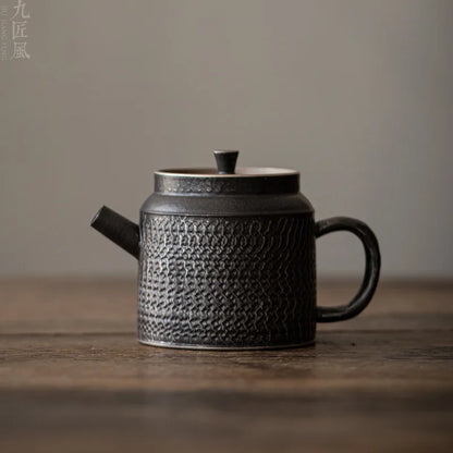 Handmade Pu-Erh Tea Set, Chinese Teapot, Silver, Black Kungfu Tea Set, Single Pot Filter Tea Maker, Travel Tea Set, Household