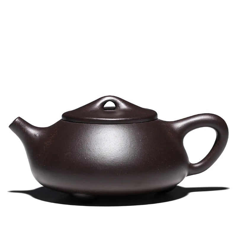 Handmade Purple Clay Pot with Stone Scoop, Zisha Teapot, Kung-Fu Teaware, Purple Clay Drinkware for Puer Green and Black