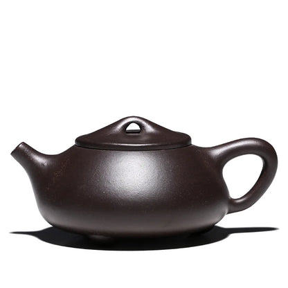 Handmade Purple Clay Pot with Stone Scoop, Zisha Teapot, Kung-Fu Teaware, Purple Clay Drinkware for Puer Green and Black