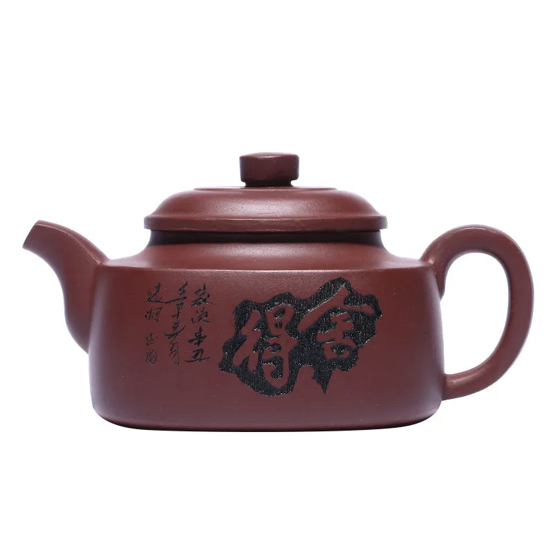 Handmade Purple Clay Teapot for Puer Green and Black, Yixing Zisha Tea Pot, Kung-Fu Teaware
