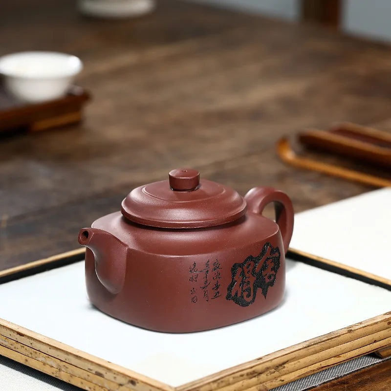 Handmade Purple Clay Teapot for Puer Green and Black, Yixing Zisha Tea Pot, Kung-Fu Teaware