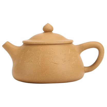 Handmade Purple Clay Teapot with Jade Pillar, Zisha Teapot, Gold-section,  Yixing Handmade Pot, Kung-Fu Teaware