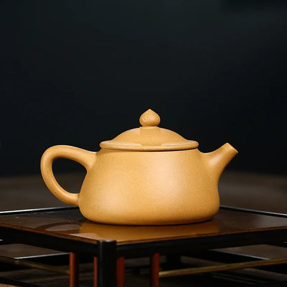 Handmade Purple Clay Teapot with Jade Pillar, Zisha Teapot, Gold-section,  Yixing Handmade Pot, Kung-Fu Teaware