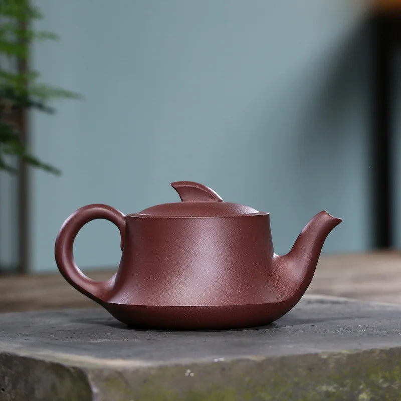 Handmade Purple Mud Curling Pot, Yixing Handmade Pot, Kung-Fu Teaware, Purple Clay Drinkware for Puer Green and Black Chinese Te