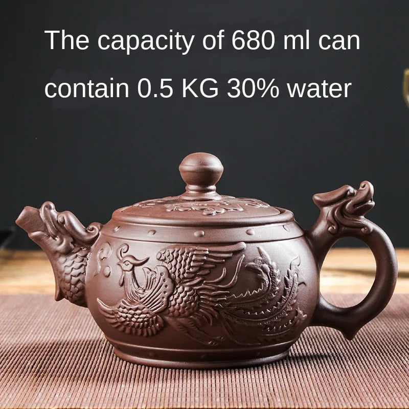 Handmade Purple Sand Teapot, Large Capacity, Chinese Teaware, Yixing Zisha Zhu Clay Ball Filter, Bubble Teapot, Moon Pot