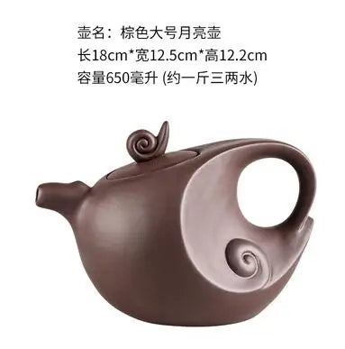 Handmade Purple Sand Teapot, Large Capacity, Chinese Teaware, Yixing Zisha Zhu Clay Ball Filter, Bubble Teapot, Moon Pot