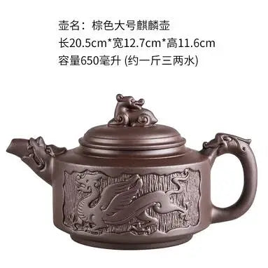 Handmade Purple Sand Teapot, Large Capacity, Chinese Teaware, Yixing Zisha Zhu Clay Ball Filter, Bubble Teapot, Moon Pot