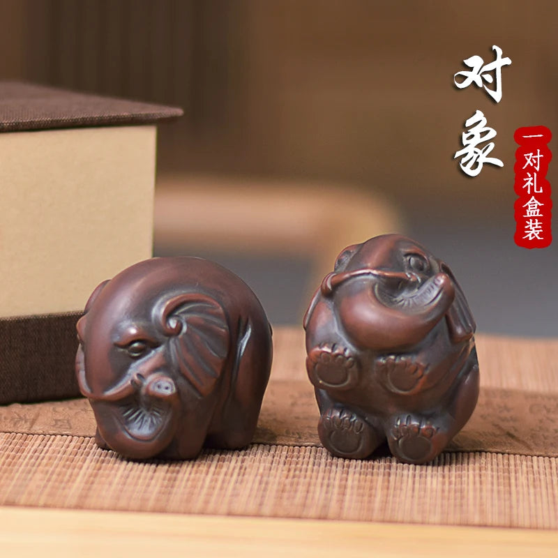 Handmade Qinzhou Nixing Clay Handmade Tea Pet Elephant  Tea Friend Teaset Ceremony Tea Accessories Kung Fu Cha Tea