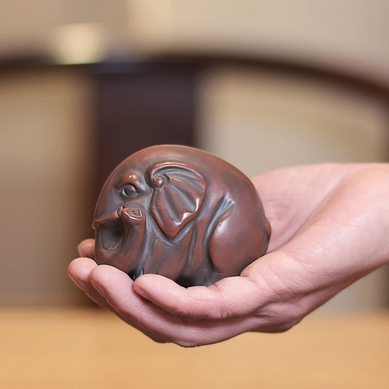 Handmade Qinzhou Nixing Clay Handmade Tea Pet Elephant  Tea Friend Teaset Ceremony Tea Accessories Kung Fu Cha Tea