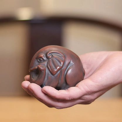 Handmade Qinzhou Nixing Clay Handmade Tea Pet Elephant  Tea Friend Teaset Ceremony Tea Accessories Kung Fu Cha Tea