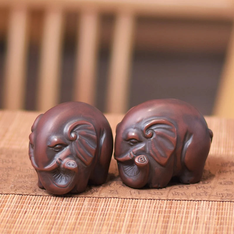 Handmade Qinzhou Nixing Clay Handmade Tea Pet Elephant  Tea Friend Teaset Ceremony Tea Accessories Kung Fu Cha Tea
