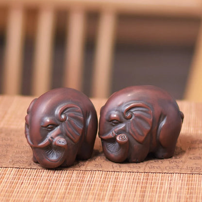 Handmade Qinzhou Nixing Clay Handmade Tea Pet Elephant  Tea Friend Teaset Ceremony Tea Accessories Kung Fu Cha Tea