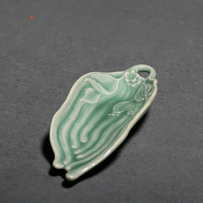 Handmade Relief Buddha's-hand Tea Scoop Creative Celadon Chahe Shovel Household Awakening Tea Ladle Tea Services Ornaments