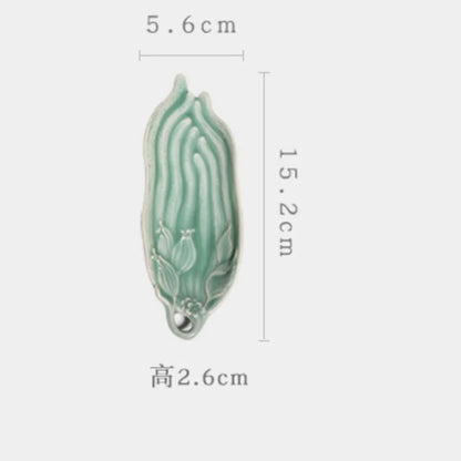 Handmade Relief Buddha's-hand Tea Scoop Creative Celadon Chahe Shovel Household Awakening Tea Ladle Tea Services Ornaments