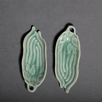 Handmade Relief Buddha's-hand Tea Scoop Creative Celadon Chahe Shovel Household Awakening Tea Ladle Tea Services Ornaments