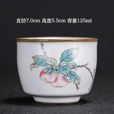 Handmade Ru Kiln Tea Cup, Single Cup, Master Cup, Can Raise Open Piece, Kungfu Tea Cup, Household, Large Tea Bowl, 2Pcs Pack