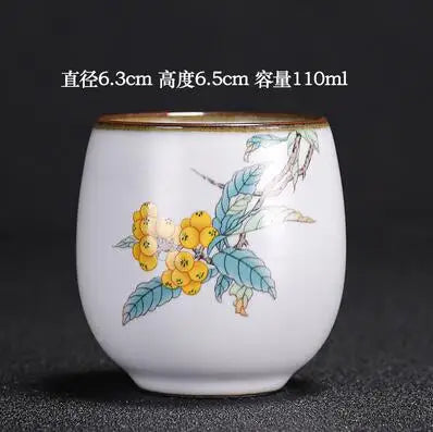 Handmade Ru Kiln Tea Cup, Single Cup, Master Cup, Can Raise Open Piece, Kungfu Tea Cup, Household, Large Tea Bowl, 2Pcs Pack