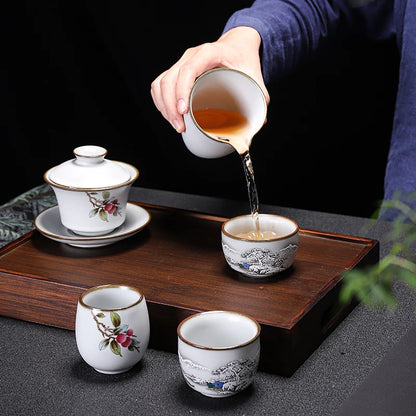 Handmade Ru Kiln Tea Cup, Single Cup, Master Cup, Can Raise Open Piece, Kungfu Tea Cup, Household, Large Tea Bowl, 2Pcs Pack