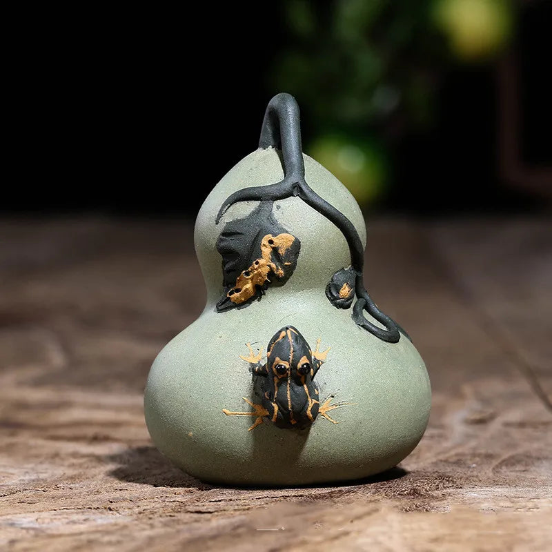 Handmade Sculpture Simulation Fruit Watermelon Model Ornaments Yixing Purple Clay Tea Pet Crafts Chinese Tea Set Decoration Art